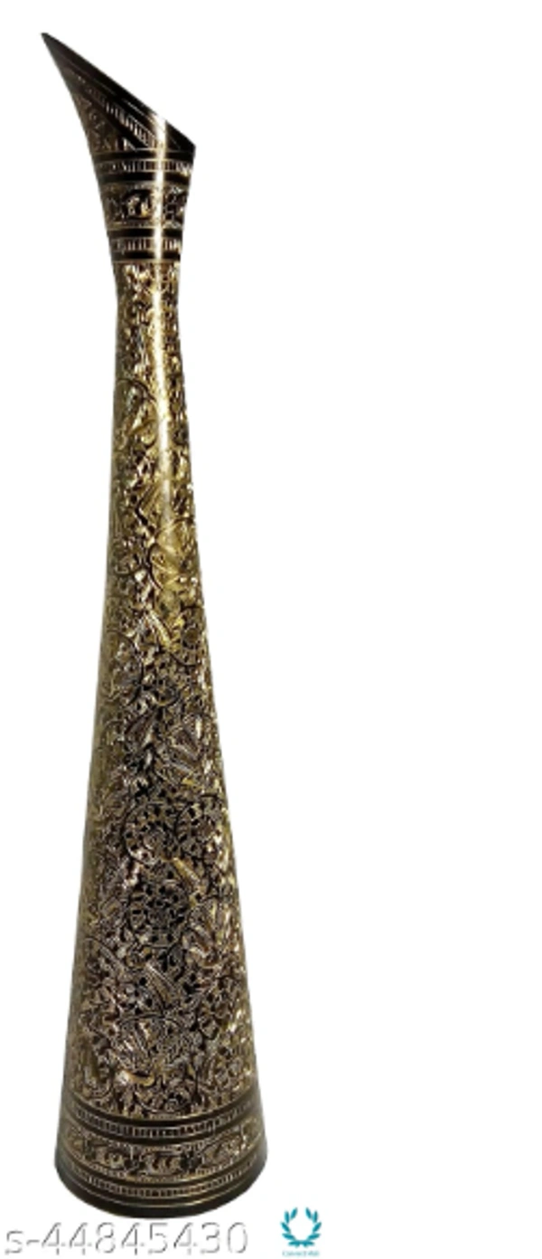 Hand Crafted Sleek and Long Brass Flower vase